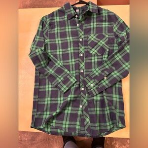Green and Blue Plaid Men's Shirt